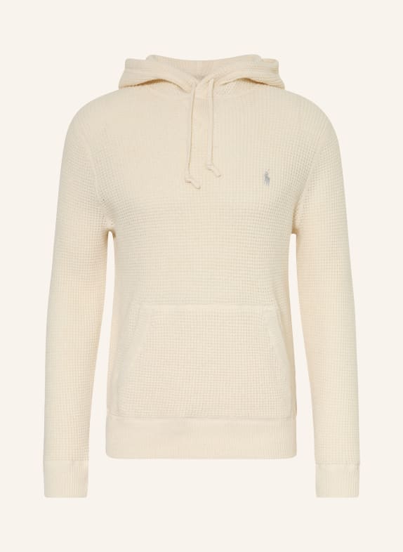 POLO RALPH LAUREN Pletená mikina s kapucí KRÉMOVÁ