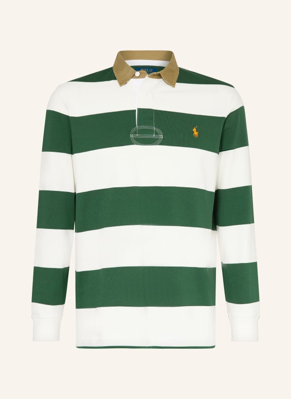 POLO RALPH LAUREN rugby shirt ECRU / GREEN