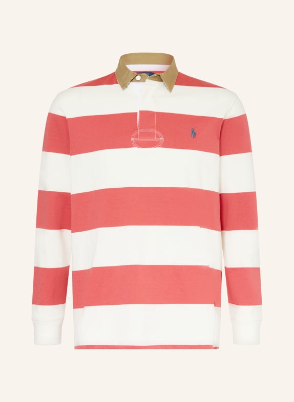 POLO RALPH LAUREN rugby shirt ECRU / RED
