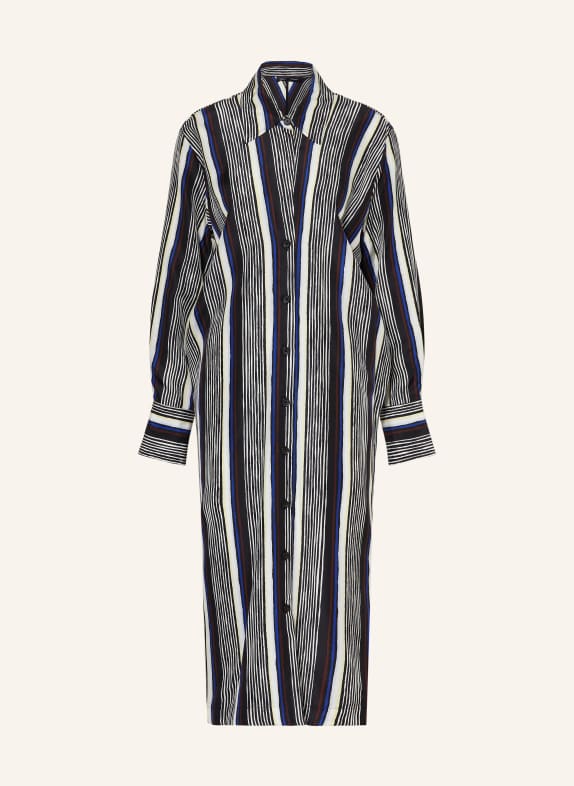 Proenza Schouler Hemdblusenkleid AMIRA aus Seide SCHWARZ / BLAU / WEISS