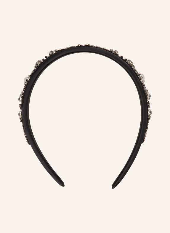 ETRO Haarreif aus Satin mit Schmucksteinen SCHWARZ