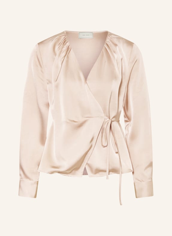 NEO NOIR CAPRINA wrap blouse in satin BEIGE