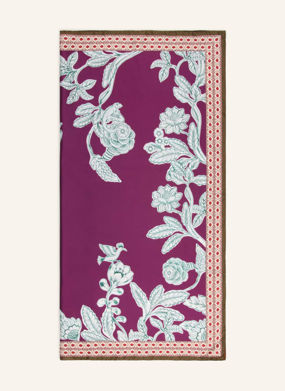 Barbieri jedwabna chusta CIEMNOCZERWONY / BRĄZOWY / KREMOWY