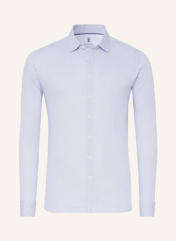DESOTO Jerseyhemd Slim Fit WEISS / BLAU