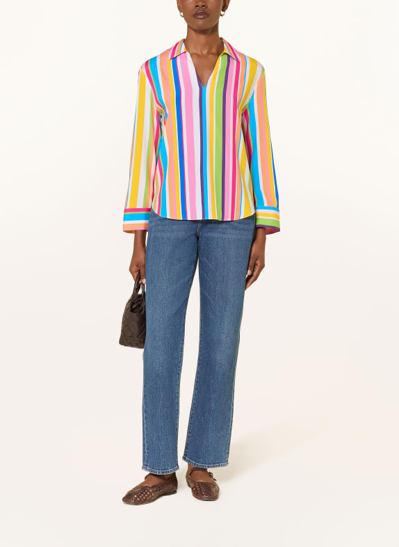 HERZENS Zijden blouse WIT / ROZE / BLAUW