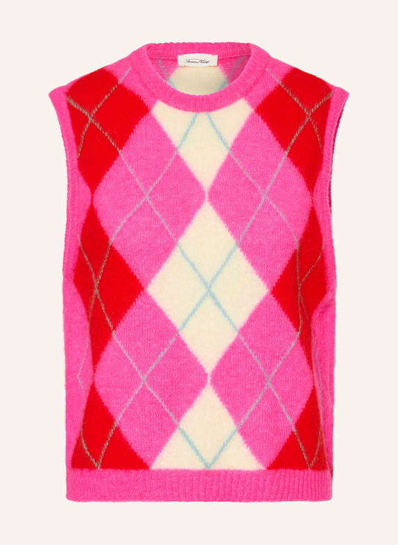 American Vintage Pullunder VITOW mit Alpaka NEONPINK / CREME / ROT