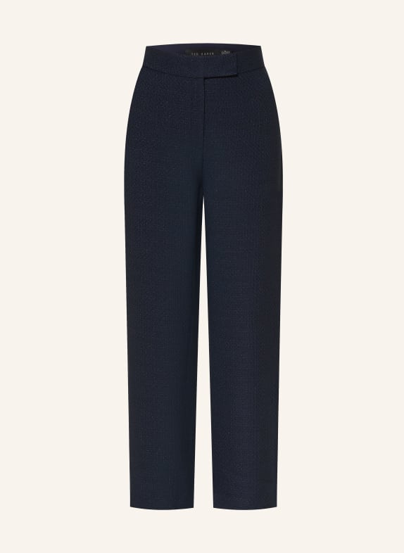 TED BAKER FLOXAT bouclé pants with glitter yarn DARK BLUE