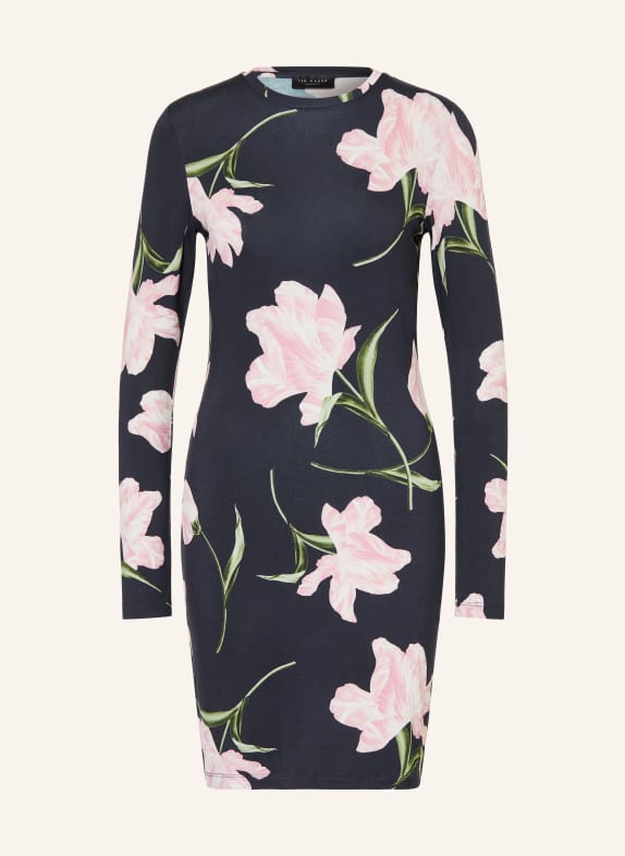 TED BAKER Jersey dress BAAFNEE DARK BLUE / PINK / GREEN