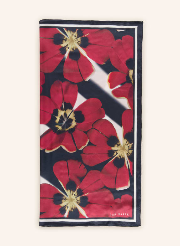 TED BAKER Silk scarf JEEANN DARK RED / WHITE / BLACK