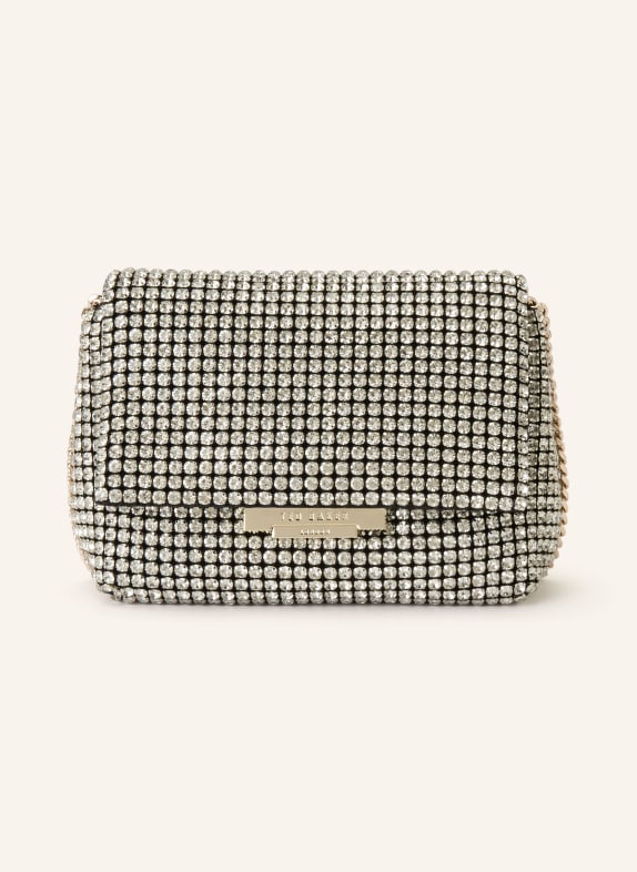 TED BAKER Micro Bag GLITERS mit Schmucksteinen SILBER