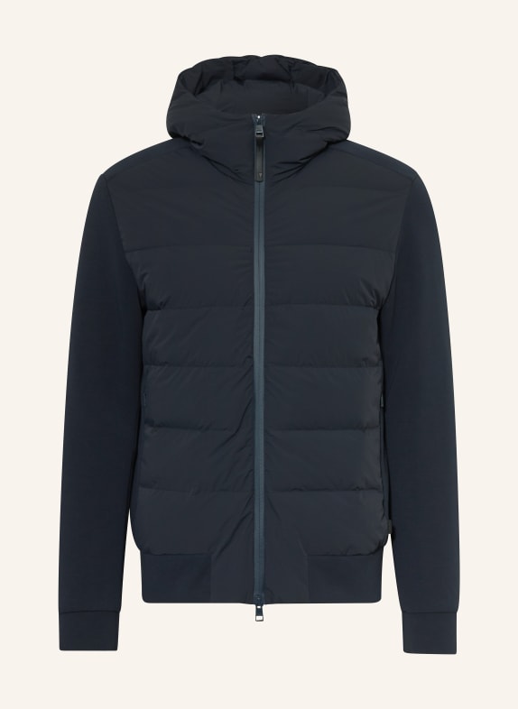 DUNO Daunenjacke im Materialmix DUNKELBLAU