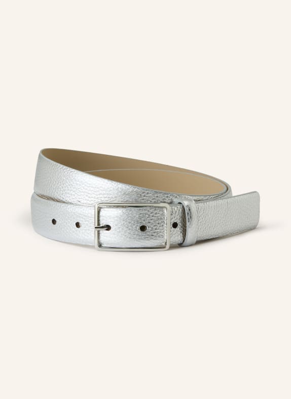 abro leather belt SILVER
