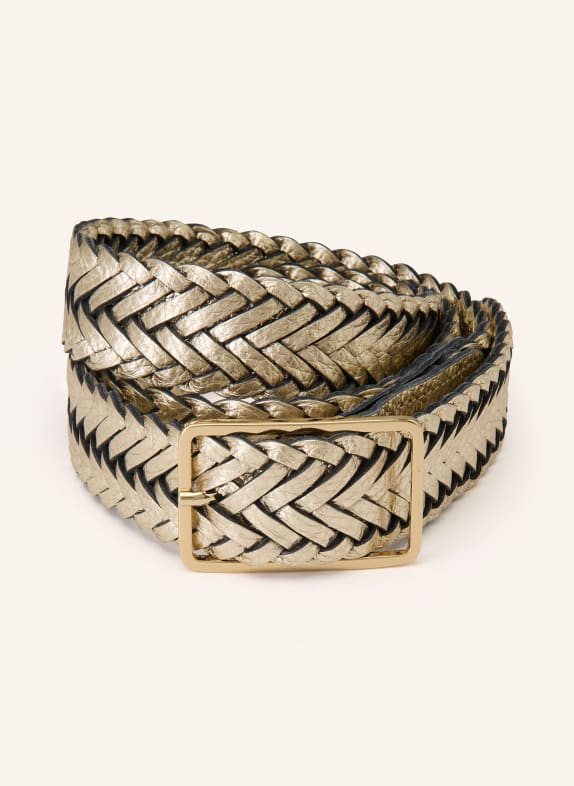 abro skórzany pasek ZŁOTY