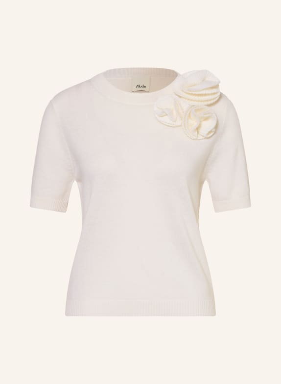 ALLUDE Strickshirt mit Cashmere WEISS