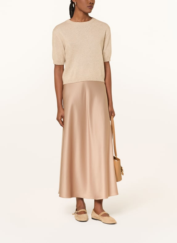 ALLUDE Gebreid shirt met kasjmier en zijde BEIGE