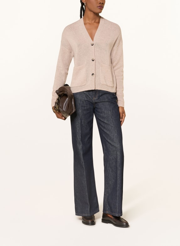 ALLUDE Strikjakke i kashmir BEIGE