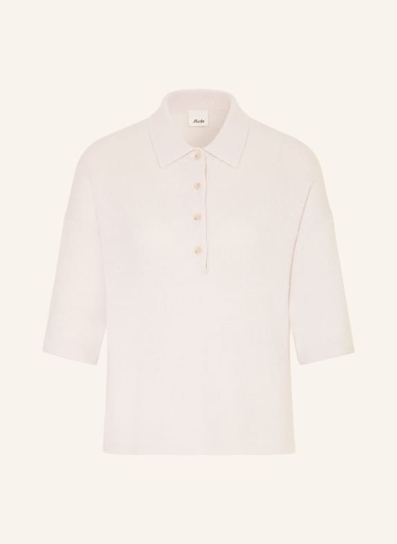 ALLUDE Strick-Poloshirt aus Cashmere HELLGRAU