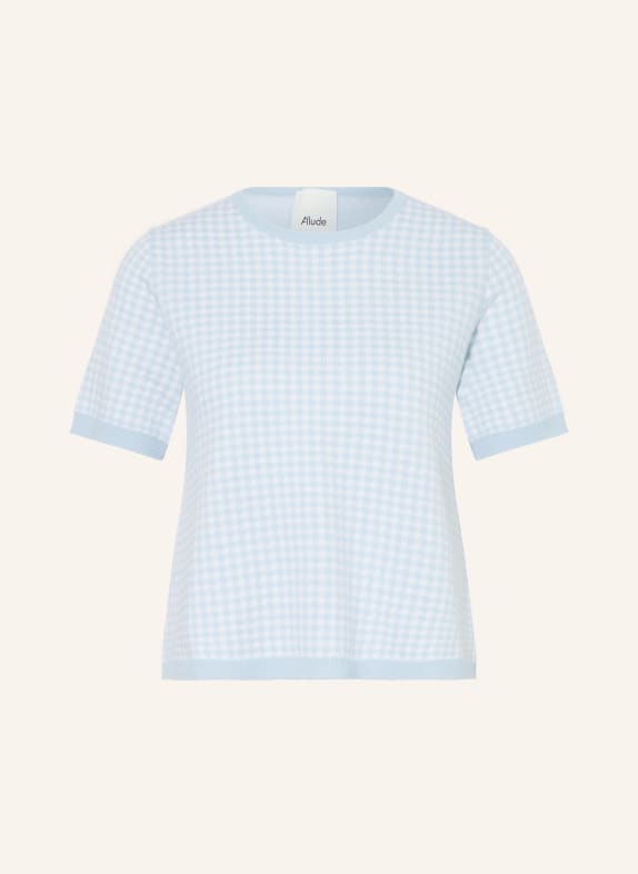 ALLUDE Strickshirt mit Cashmere HELLBLAU / WEISS