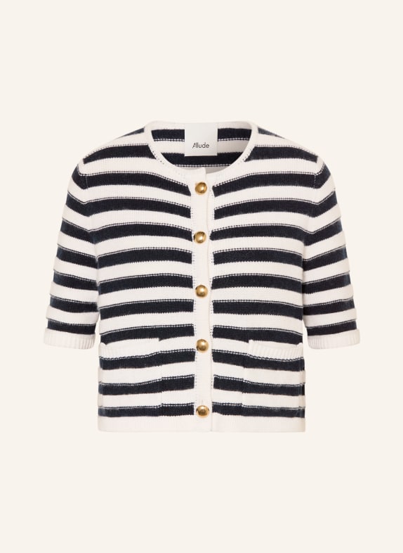ALLUDE Strickjacke mit Cashmere CREME / SCHWARZ