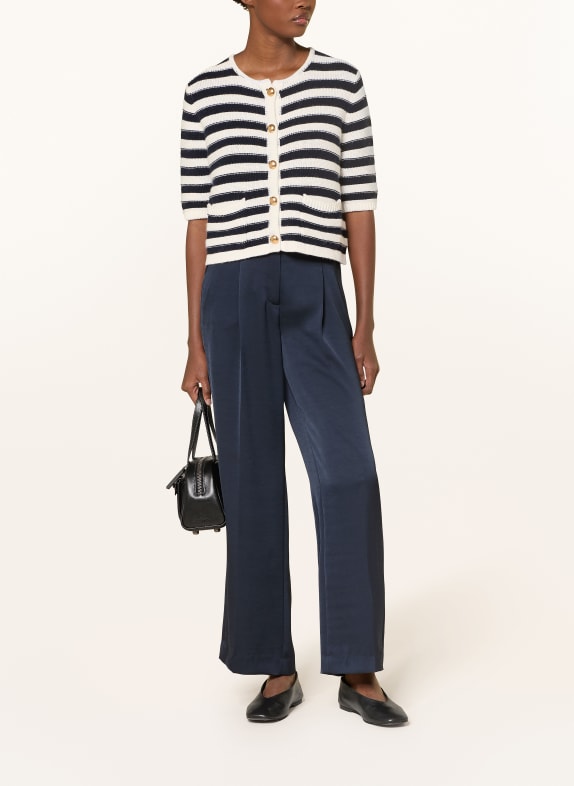 ALLUDE Vest met kasjmier CRÈME / ZWART