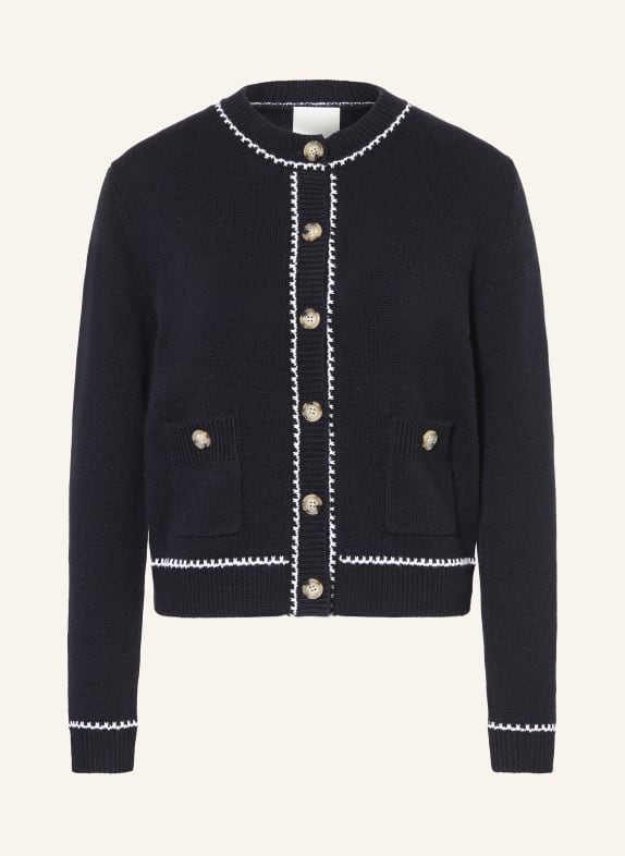 ALLUDE Strickjacke DUNKELBLAU / WEISS