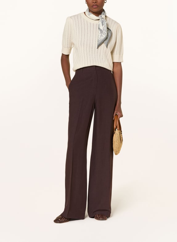 RAFFAELLO ROSSI Marlene-broek MILARA met linnen MARRON FONCÉ