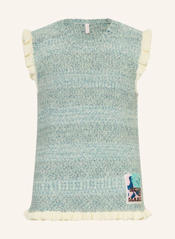ZIMMERMANN Stricktop PATIENCE mit Rüschen CREME / MINT / PETROL