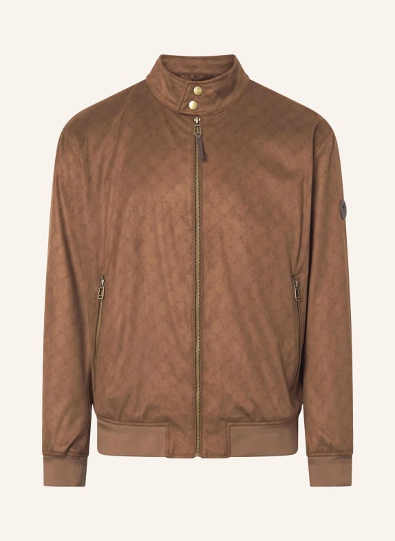 JOOP! Bunda PEDRO v koženém vzhledu HNĚDÁ