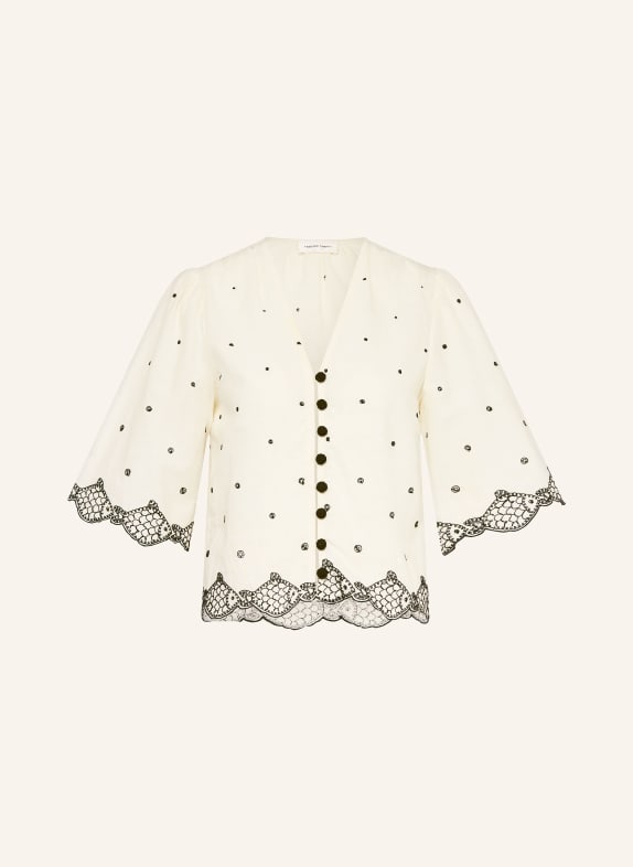FABIENNE CHAPOT Blouse TYLERA met borduursels CRÈME / ZWART