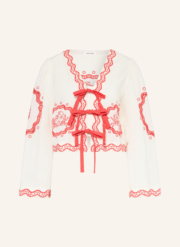 FABIENNE CHAPOT Blusenshirt SERVIETTE mit Stickereien ECRU / ROT