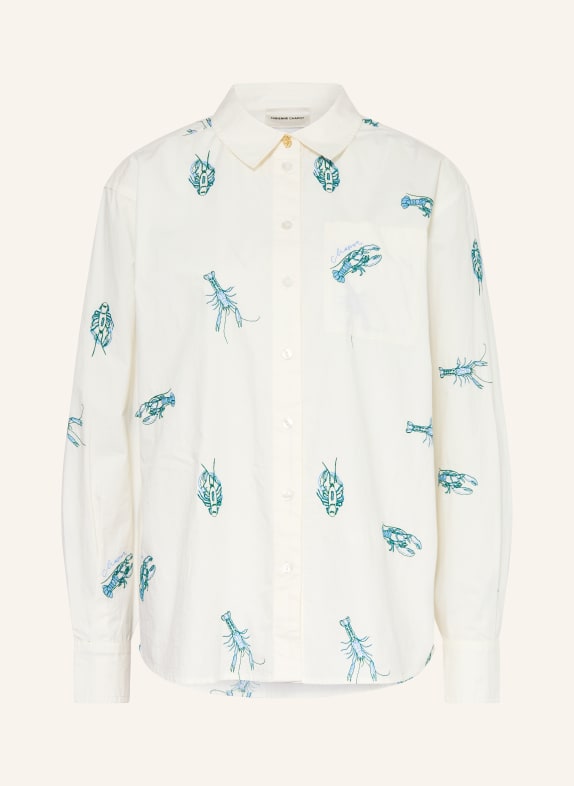 FABIENNE CHAPOT Hemdbluse ALEX mit Stickereien WEISS / GRÜN / BLAU