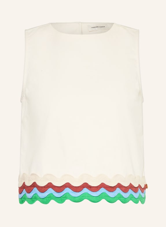 FABIENNE CHAPOT Blusentop URSA WEISS / GRÜN / HELLBLAU