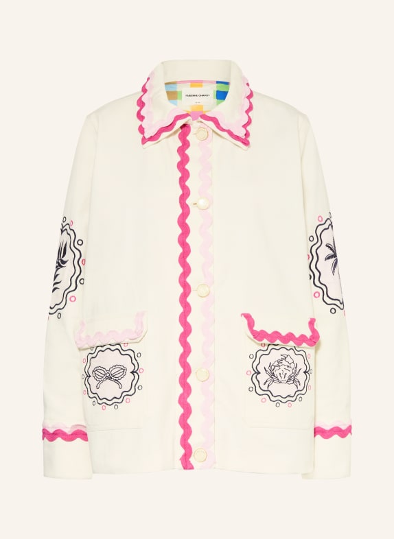 FABIENNE CHAPOT MELODIE overjacket with embroidery CREAM / PINK / PINK