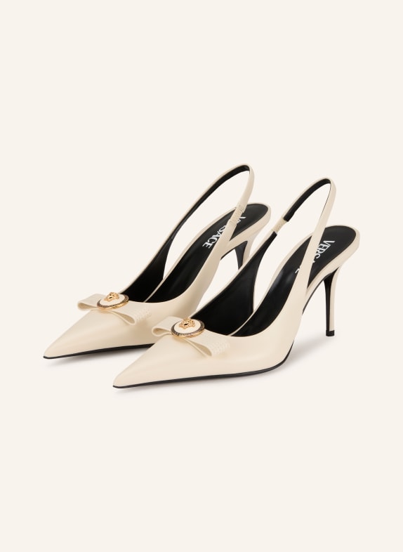 VERSACE Slingpumps CREME / GOLD