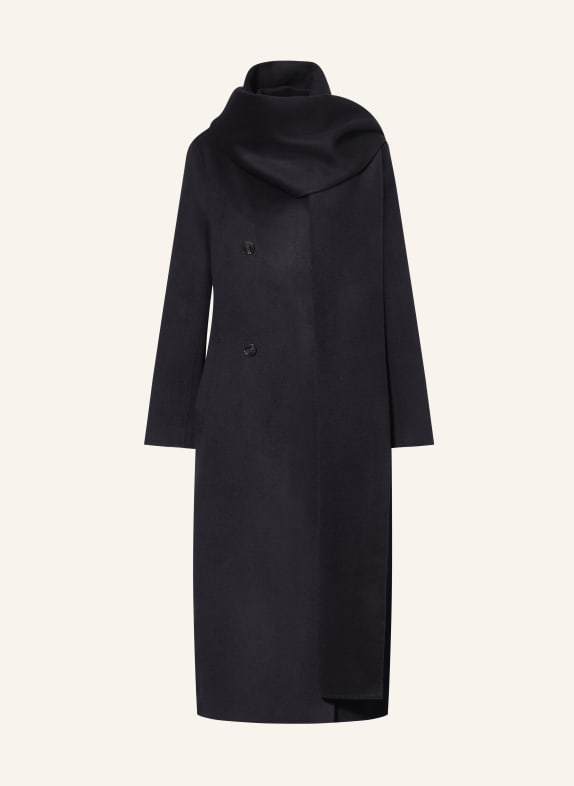 REISS INDIRA blazer coat with attached scarf DARK BLUE