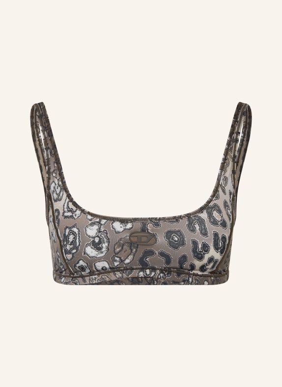 DIESEL Biustonosz sportowy SZAROBRĄZOWY / SZARY / CZARNY