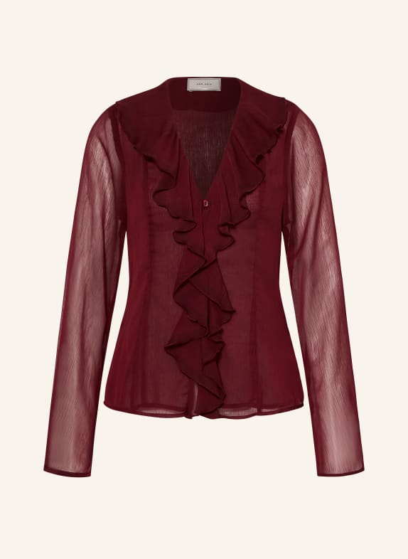 NEO NOIR VALAPPA blouse with flounces DARK RED