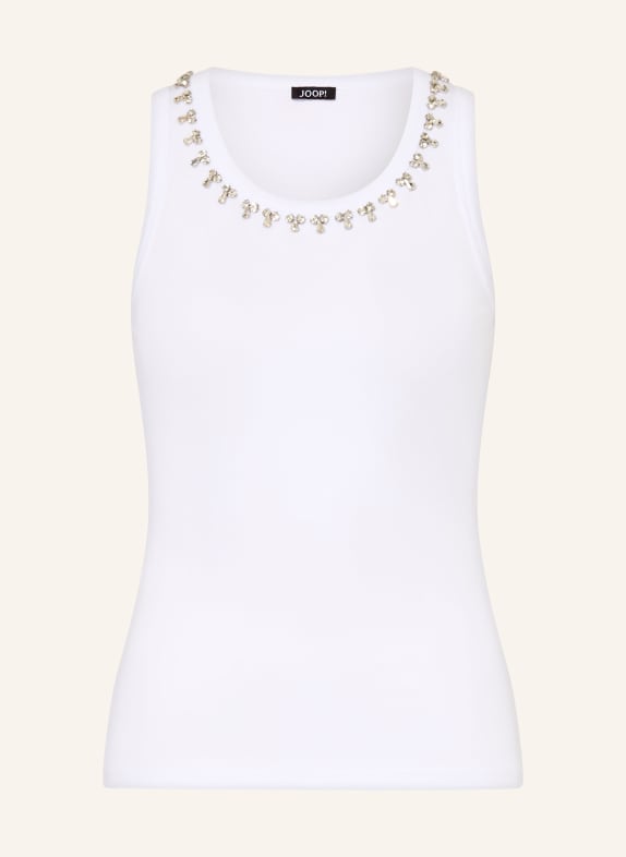JOOP! Top TAINA z kamieniami ozdobnymi BIAŁY