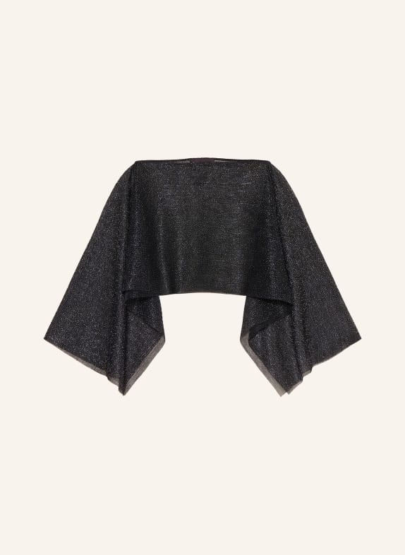 TALBOT RUNHOF Stole with glitter yarn DARK BLUE / SILVER