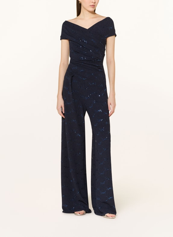 TALBOT RUNHOF Jumpsuit mit Pailletten DUNKELBLAU