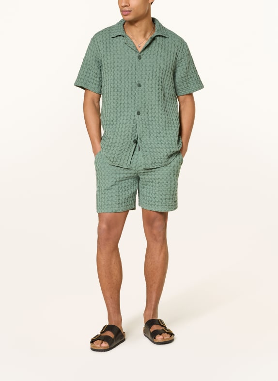 OAS Resorthemd WAFFLE CUBA Comfort Fit GROEN