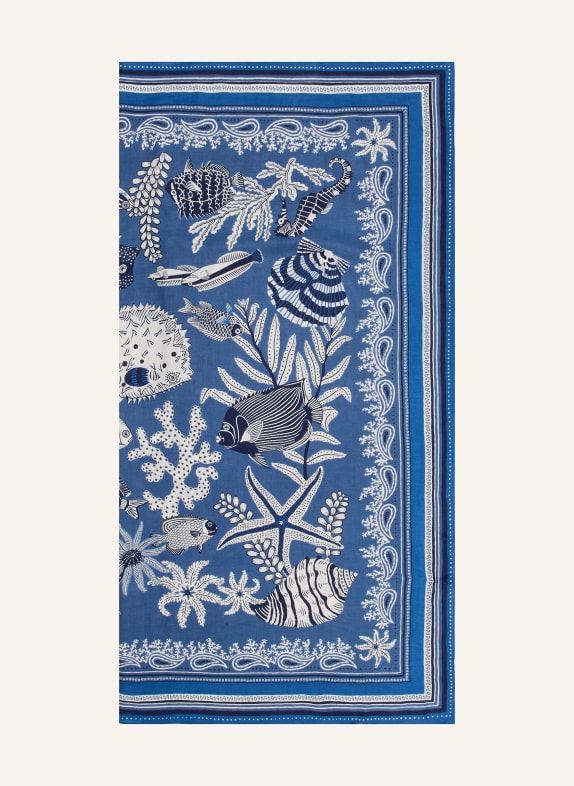 INOUI EDITIONS Tuch NEPTUNE mit Seide BLAU / DUNKELBLAU / WEISS