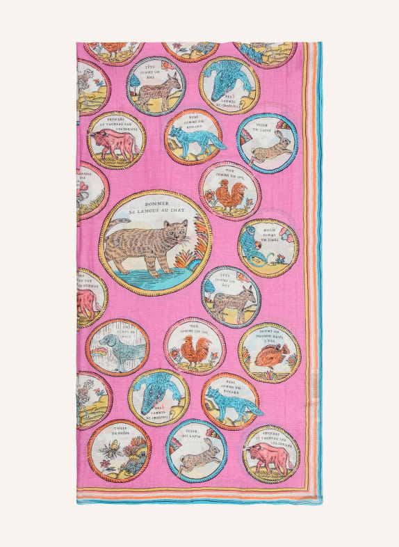 INOUI EDITIONS CHANCE INOUI scarf PINK / YELLOW / LIGHT BLUE