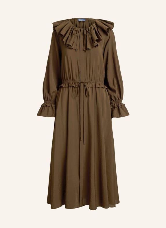 POLO RALPH LAUREN Robe à volants MARRON FONCÉ