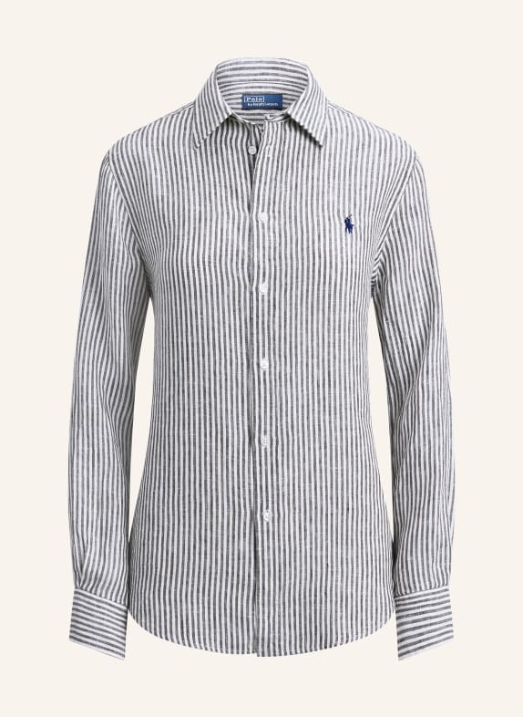 POLO RALPH LAUREN Lněná košile TMAVĚ ŠEDÁ / BÍLÁ