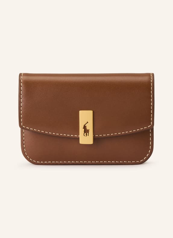 POLO RALPH LAUREN pouzdro na karty HNĚDÁ