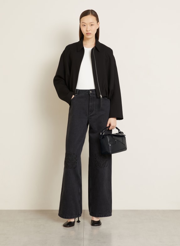 LOEWE Skuldertaske PUZZLE PANTA SMALL SORT / SØLV