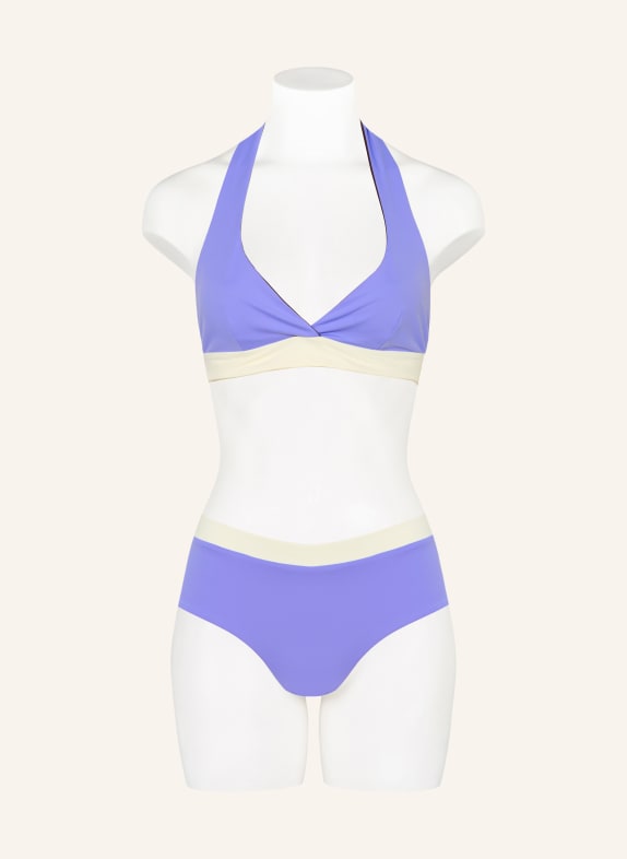 MYMARINI Neckholder-bikinitop NECKHOLDER TOP om te keren met UV-bescherming 50+ LICHTPAARS / MARRON FONCÉ / CRÈME