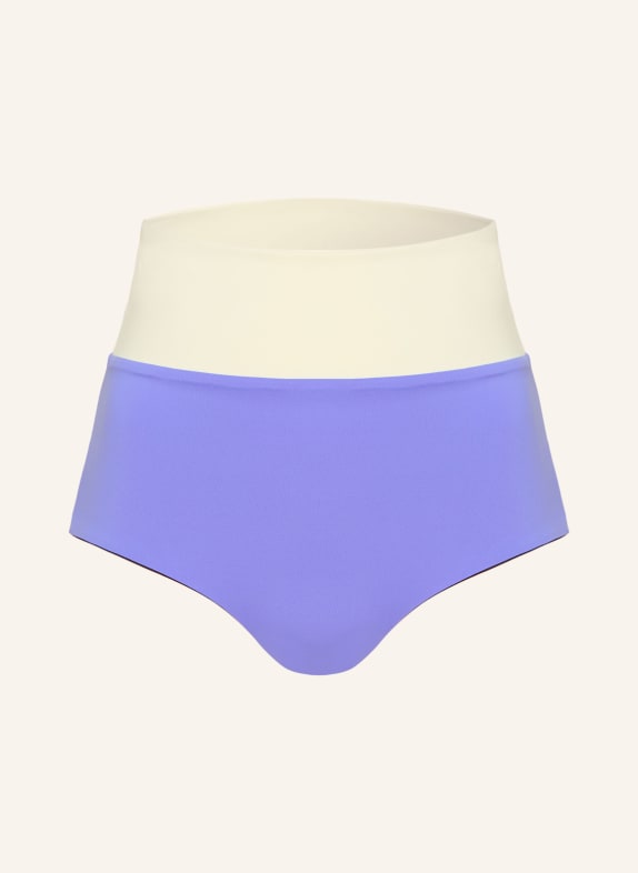 MYMARINI Dół od bikini z wysokim stanem SURFSHORTS, model dwustronny z ochroną UV 50+ JASNOFIOLETOWY / BRĄZOWY