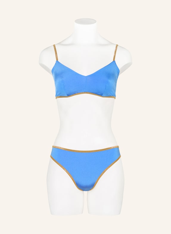 MYMARINI Vändbar bralette-bikinitopp CLASSIC SHINE med UV-skydd 50+ LJUSBLÅ / GULD / LJUSLILA